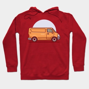 Delivery Car Cargo Cartoon Illustration Hoodie